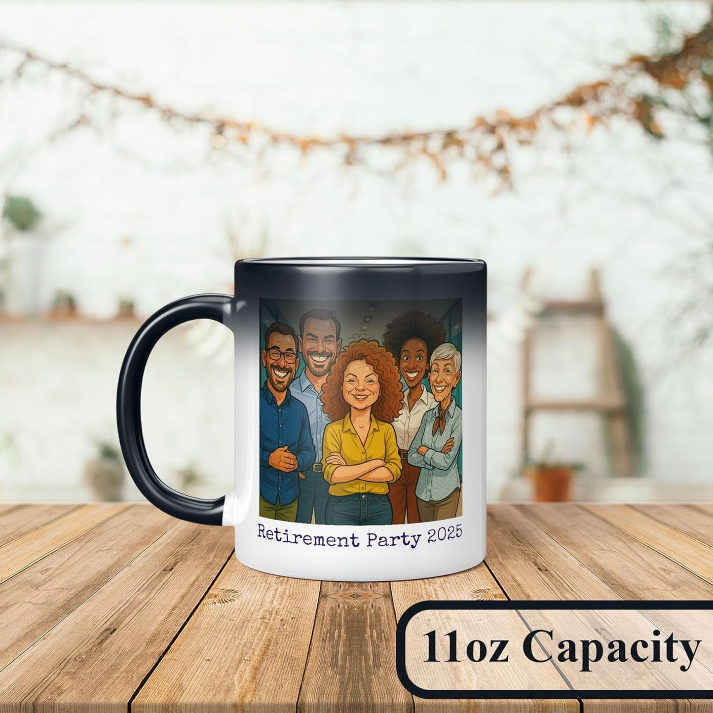 Personalized Coffee Mug, Custom Photo Caricature Gift, Funny Customized Coffee Gift for Men & Women, Custom Mugs with Pictures, Color Changing 11oz Father's Day Mug