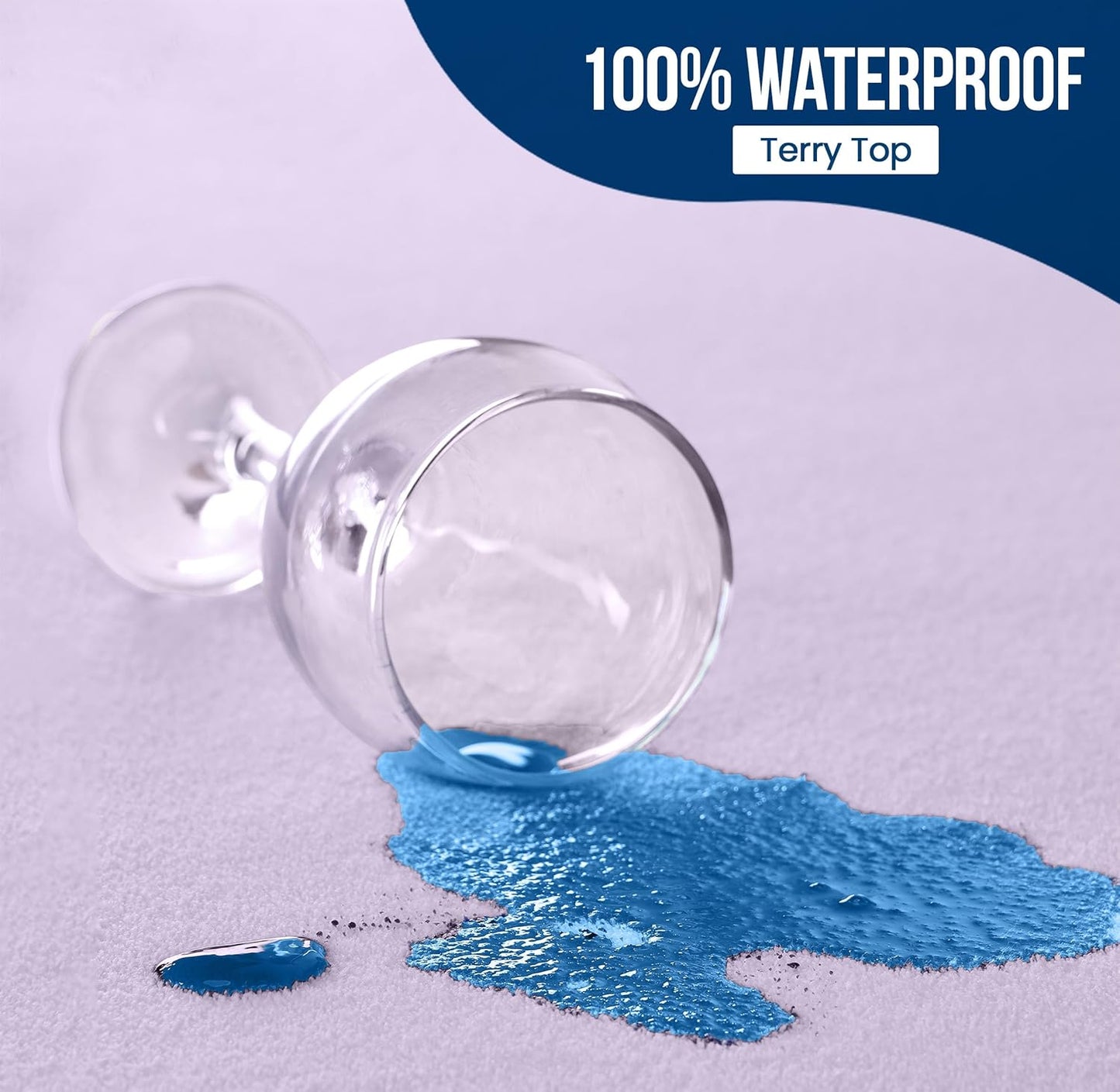 Utopia Bedding Waterproof Mattress Protector Queen Size, Premium Terry Mattress Cover 200 GSM, Breathable, Fitted Style with Stretchable Pockets (Lavender)