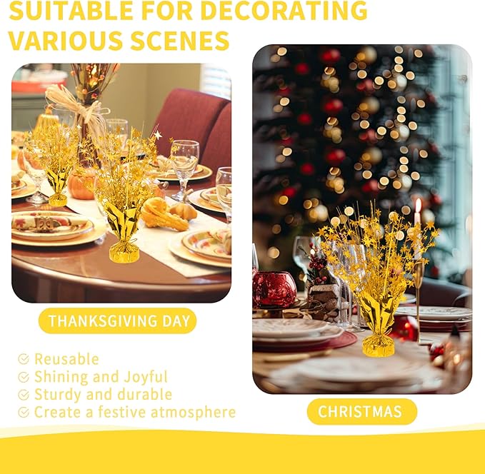 6 Pack Star Table Centerpieces for Party, Birthday Table Decorations for Kids Adults, Party Centerpieces for Tables for Wedding Baby Shower Graduation Holiday Event (Gold)