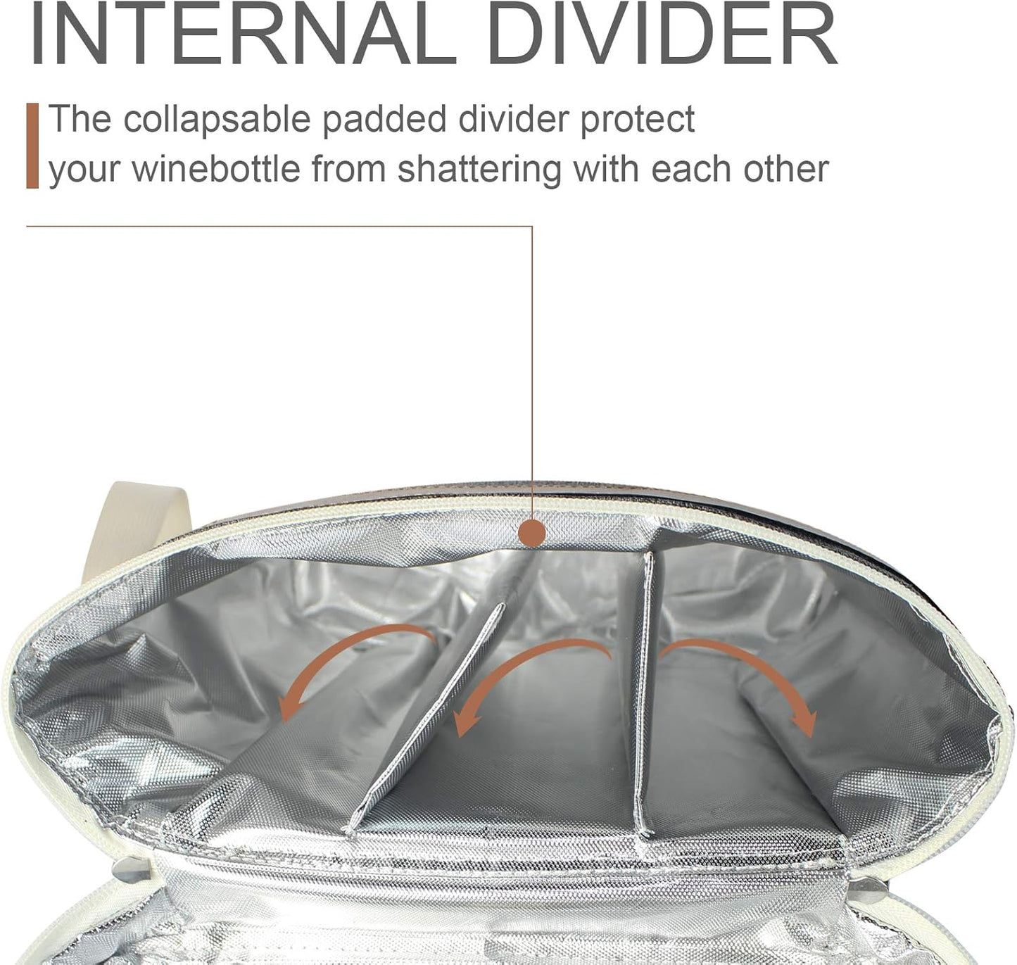 ZORMY 3 Bottle Insulated Wine Tote Cooler Bag, Portable Carrier with Corkscrew Opener and Shoulder Strap for Beach Travel Picnic, Unique Gift for Wine Lovers Navy Blue