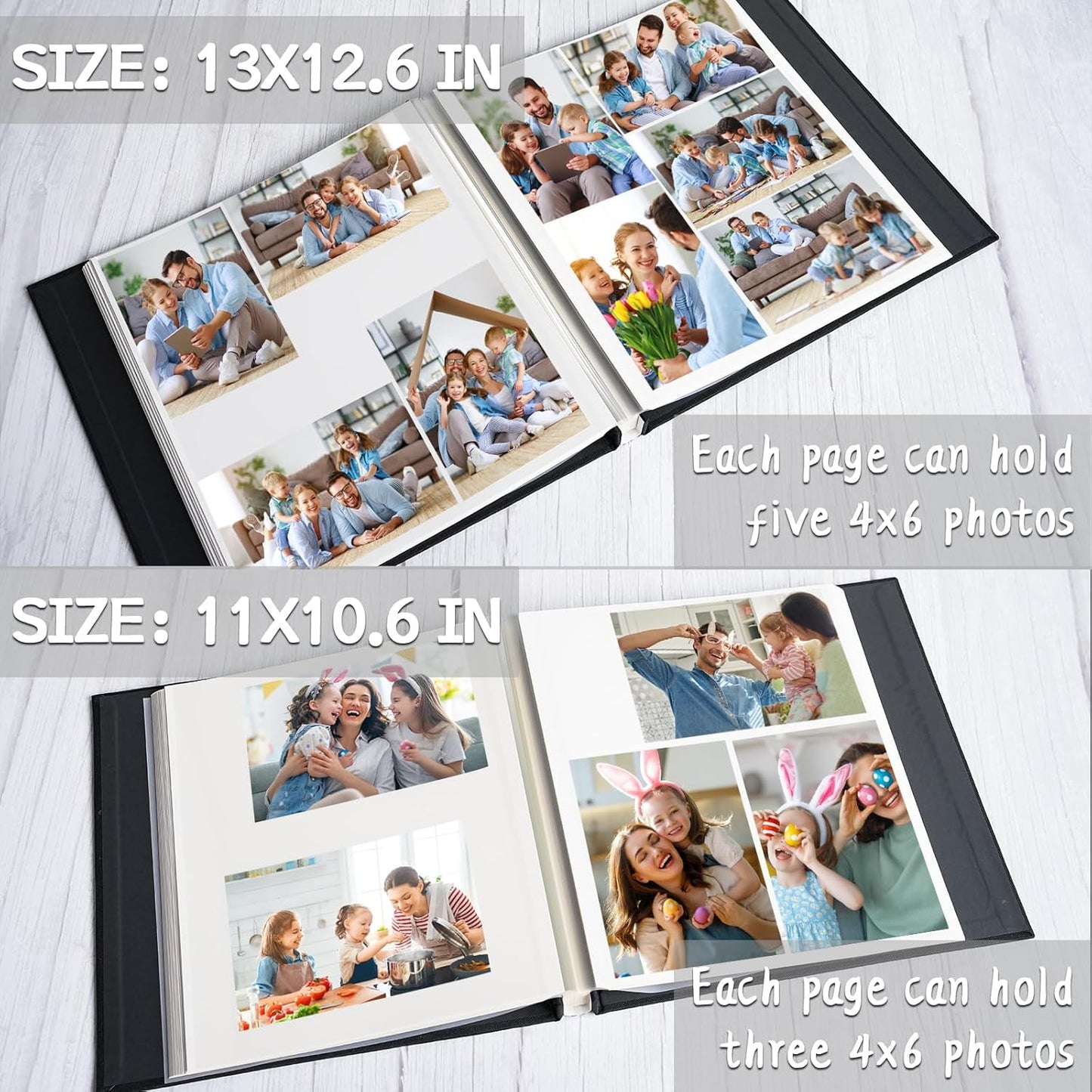 Vienrose Photo Album Self Adhesive for 2x3 4x6 5x7 8x10 Pictures DIY Scrapbook 60 Blank Pages Linen Cover Memory Book for Wedding, Baby Growth, Travel, Grassgreen