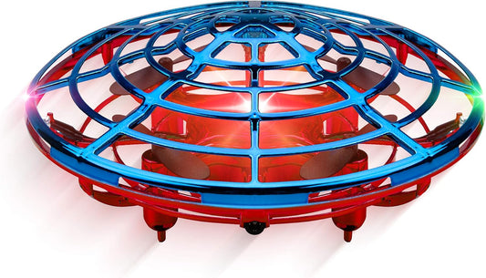 Force1 Scoot Combo Hand Operated Drone for Kids or Adults - Hands Free Motion Sensor Mini Drones, Easy LED Indoor Rechargeable UFO Flying Orb Ball Drone Toys for Boys and Girls (Red/Blue)
