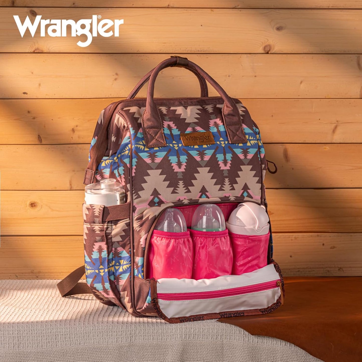 Wrangler Callie Diaper Bag Backpack with Stroller Straps Multifunction Baby Travel Bag WG2210-9110CF