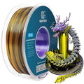 Geeetech Silk PLA Tri Color Filament 1.75mm 3D Printer Filament, Coextrusion Purple Gold Black Tri-Colors Metal-Like Shiny Silk PLA Filament, 1kg (2.2lbs) 1 Spool, Dimensional Accuracy +/- 0.02 mm