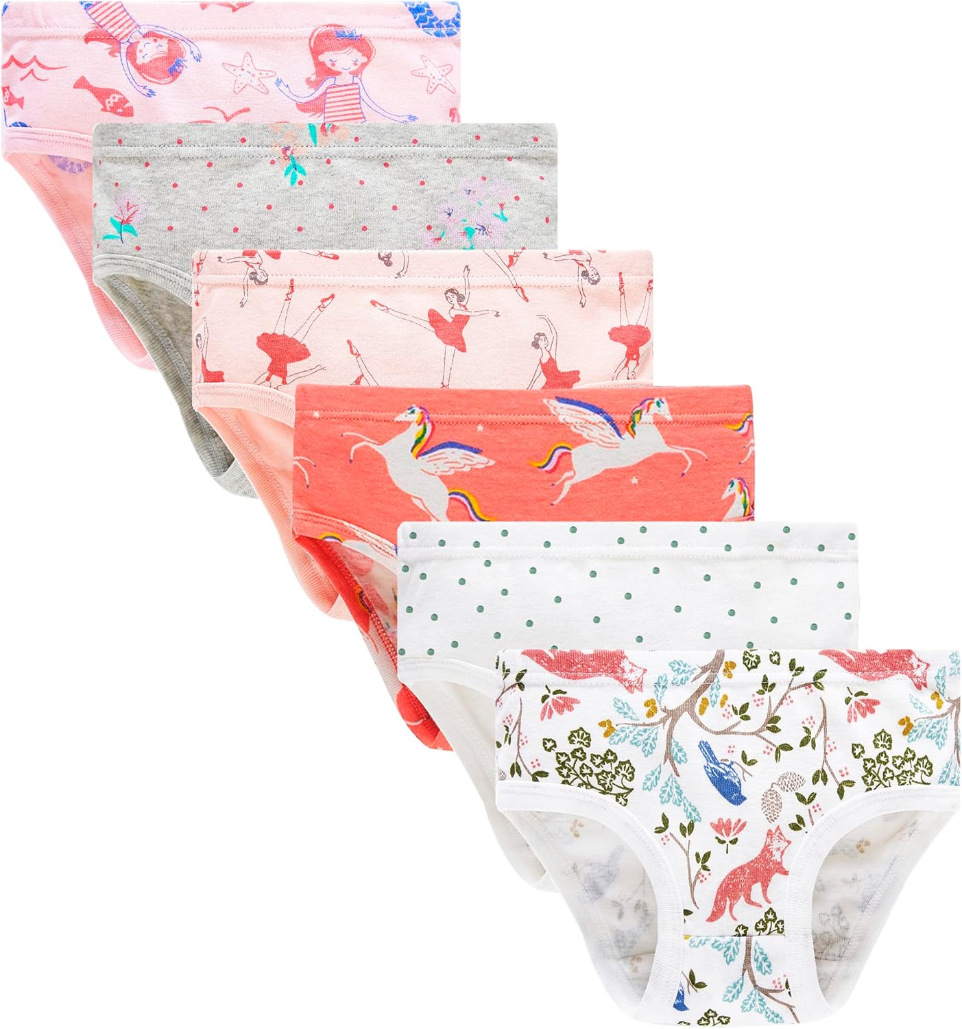 Barara King Little Girls' Soft Cotton Underwear Toddler Undies Kids panties