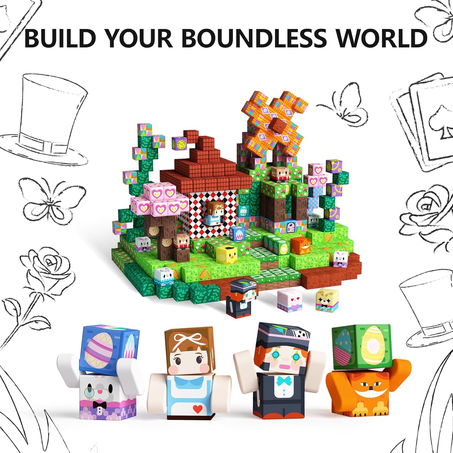 GobiDex 100PCS Magnetic Blocks Building Toys for 3+ Years Old Girls Boys, Game-Based Build MagWonder with Sensory Construction Set, Birthday Gifts for Kids（1inch）