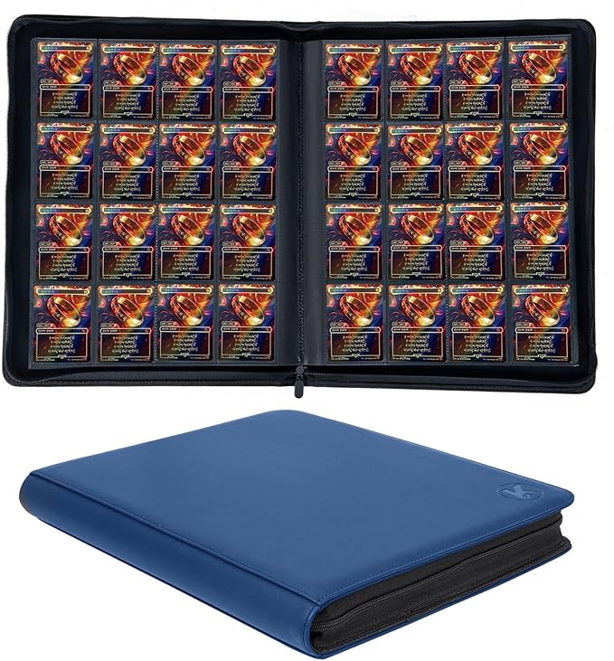 1000+ Pockets Trading Card Binder, 16-Pocket Card Ablum Compatible with MTG,Sports Cards & Other Standard Size Trading Cards (Blue)