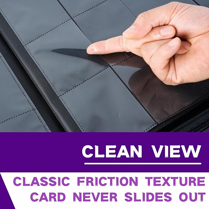 1000+ Pockets Trading Card Binder, 16-Pocket Card Ablum Compatible with MTG,Sports Cards & Other Standard Size Trading Cards (PURPLE)