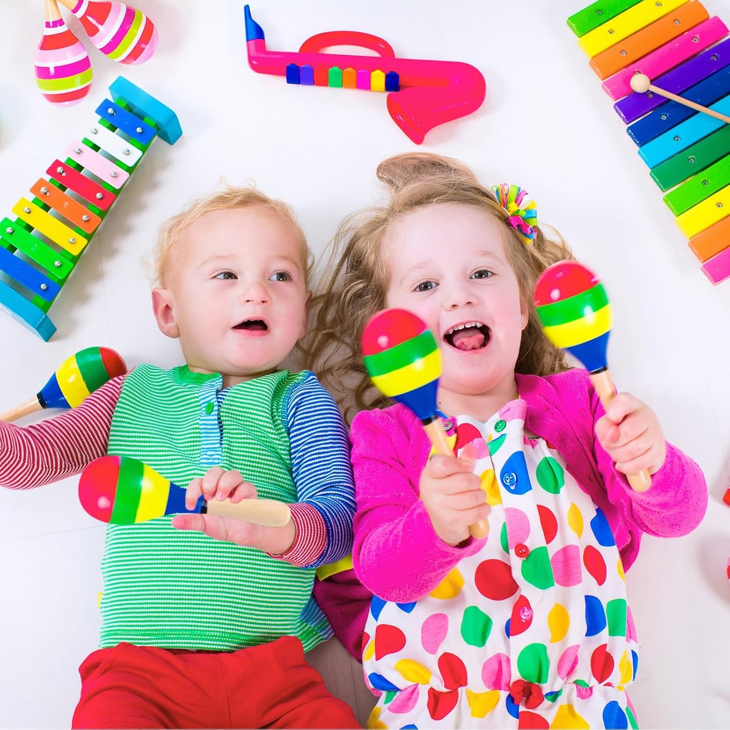 40Pcs DIY Wooden Maracas for Kids, Mini Maracas for Mexican Fiesta Party Favors with 24Pcs Multicolor Pens, Cinco De Mayo Party Supplies