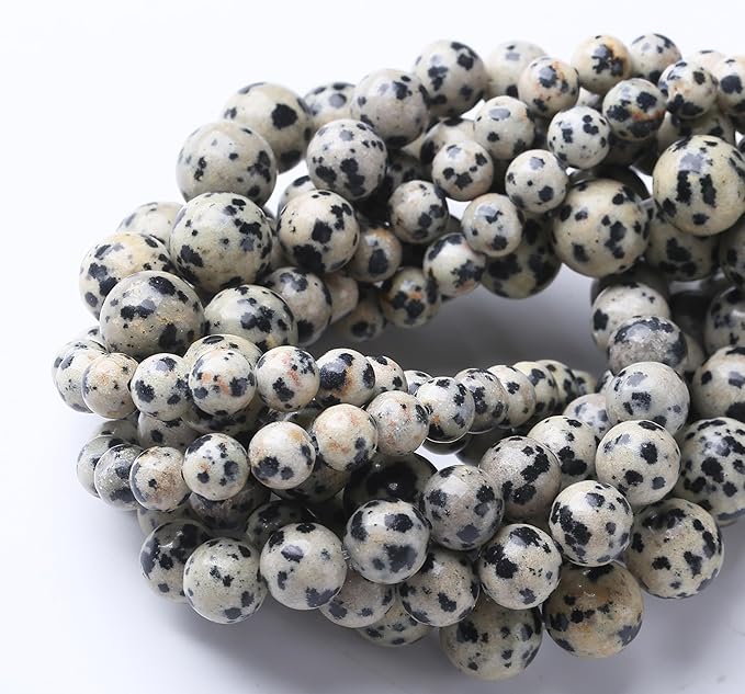 Quail Egg Stone Beads Gemstone Round Crystal Energy Jade Beads Stone Beads for Jewelry Making DIY Bracelet Necklace Jewelry Making 1 Strand 15.5inch 60PCS 6MM