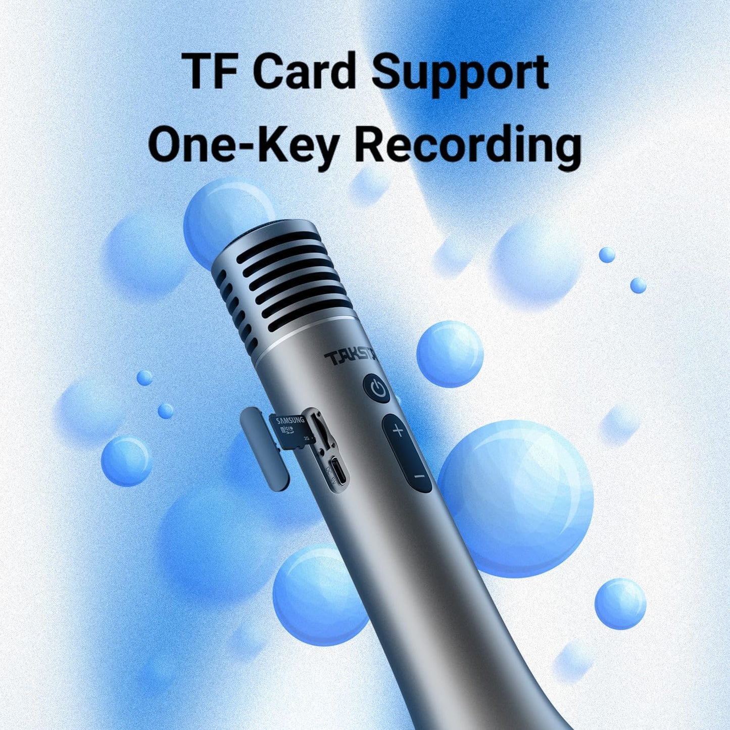 TAKSTAR Bluetooth Microphone Karaoke Wireless Mic & Voice Amplifier Microphone with Speaker, 4 Sound Effects & TF Card, 12W Portable Handheld Mic for Meeting Outdoors Speech Party Teaching(DA12)