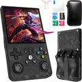 R36MAX Handheld Game Console, 40000+ Games Retro Gaming Console, 256GB TF Card Mini Retro Video Console, 4000mAh Rechargeable 4.0" IPS HD Screen Portable Pocket Arcade (Transparent Black)