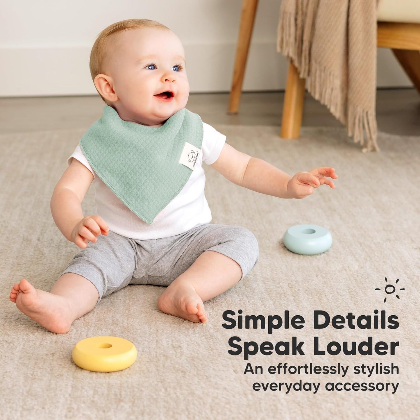 KeaBabies 8-Pack Bandana Bibs for Baby Girls, Boys - Organic Cotton Baby Bibs for Drooling & Teething Newborn, Toddler, Infant 0-36 Months, Extra Soft, Absorbent Cloth with Snaps (Hunter)