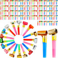 160 Pack Party Blowouts Noisemakers Colorful Party Whistles Blower Funny Birthday Blow Horns Bulk for Birthday New Years Party Favors