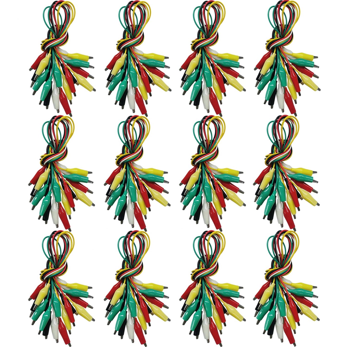 120PCS Premium Alligator Clips Electrical, 5 Colors Test Probes & Leads, Crocodile Jumper Wires with Dual Ended Insulators Cable for Electric Circuit Connection, Multimeter, Electronic Experiments