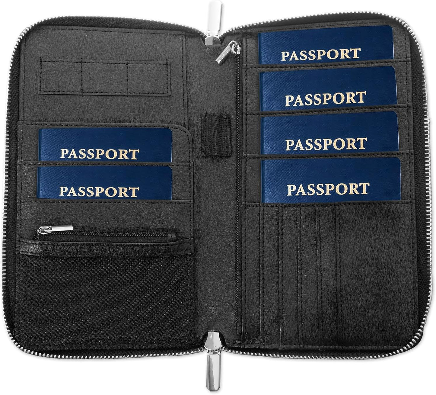 RFID Blocking Family Passport Holder Wallet 6,Premium Leather Travel Document Organizer for Women and Men,Travel Wallet for Credit Card