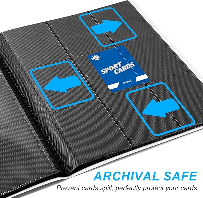 Card Binder 9 Pocket, Collectible Trading Card Album with 360 Pocket, Baseball Card Binder for Standard Cards Side Loading Card Folder for Sports Cards Baseball Football Basketball TCG MTG Cards,White