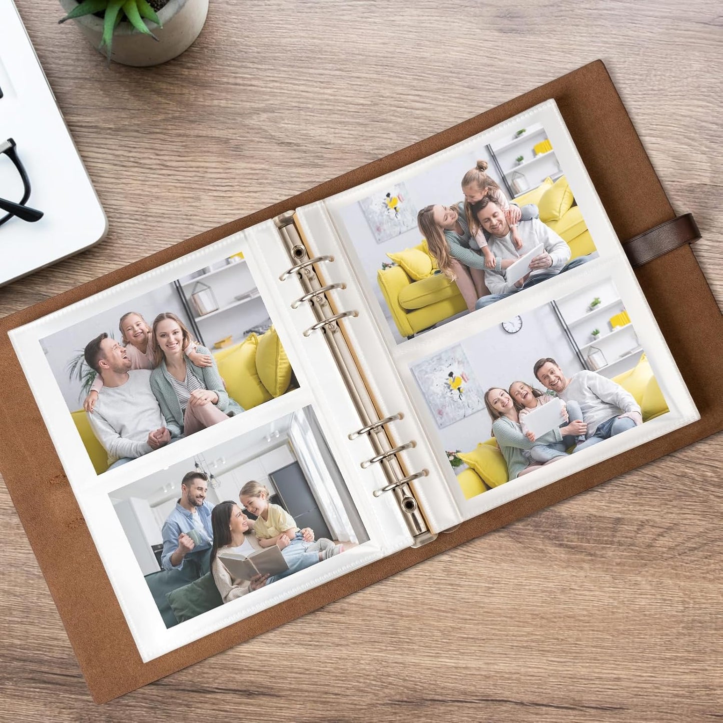 Photo Album 4x6 200 Photos, Genuine Leather Photo Albums with Writing Space with 30 Writing Paper, Travel Family Wedding Kids Graduation Baby Picture Album Scrapbook Photo Album (Dog) Labrador Gifts