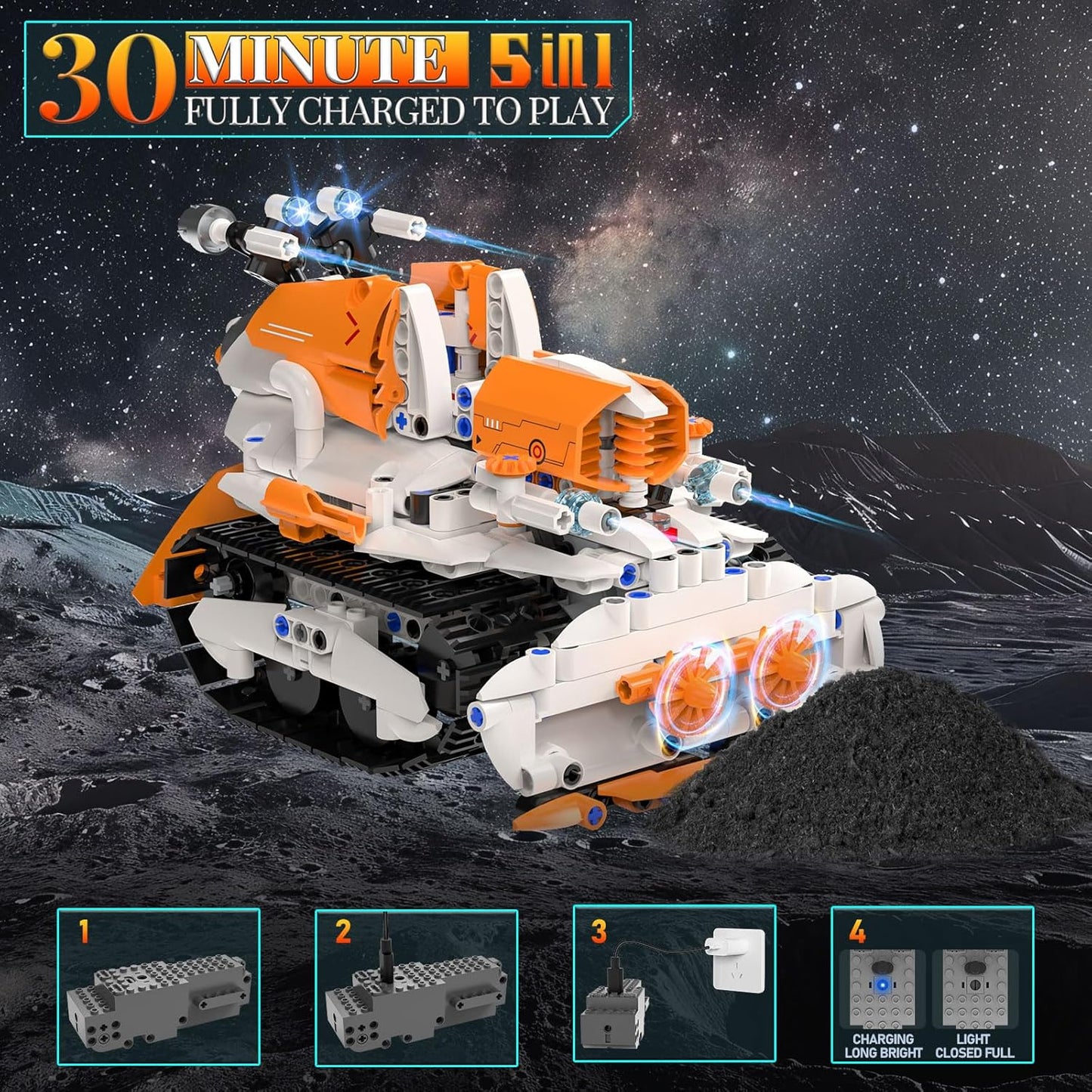 5in1 STEM Robot Building Toys for Kids, Remote & APP Controlled Robot Car Tank STEM Building Kit for Kids Science Learning, 689 Pcs DIY Building Blocks Set Gifts for Age 6 7 8 9 10 11 12+ Boys & Girls