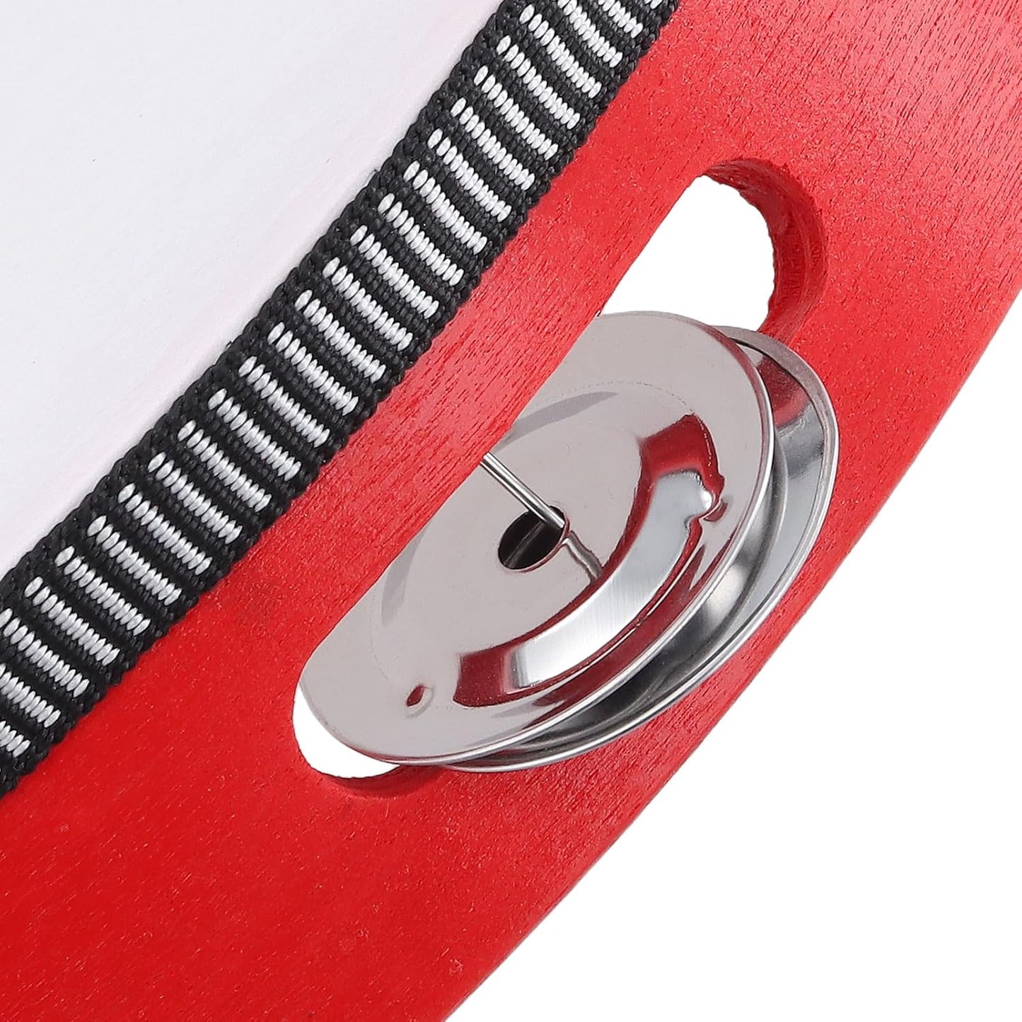 4 PCS 4" 6" 8" 10" Red Wooden Tambourine Set, Musical Instrument Tambourine Set, Handheld Drum Bell Metal Jingles Single Row Percussion for Church, Party