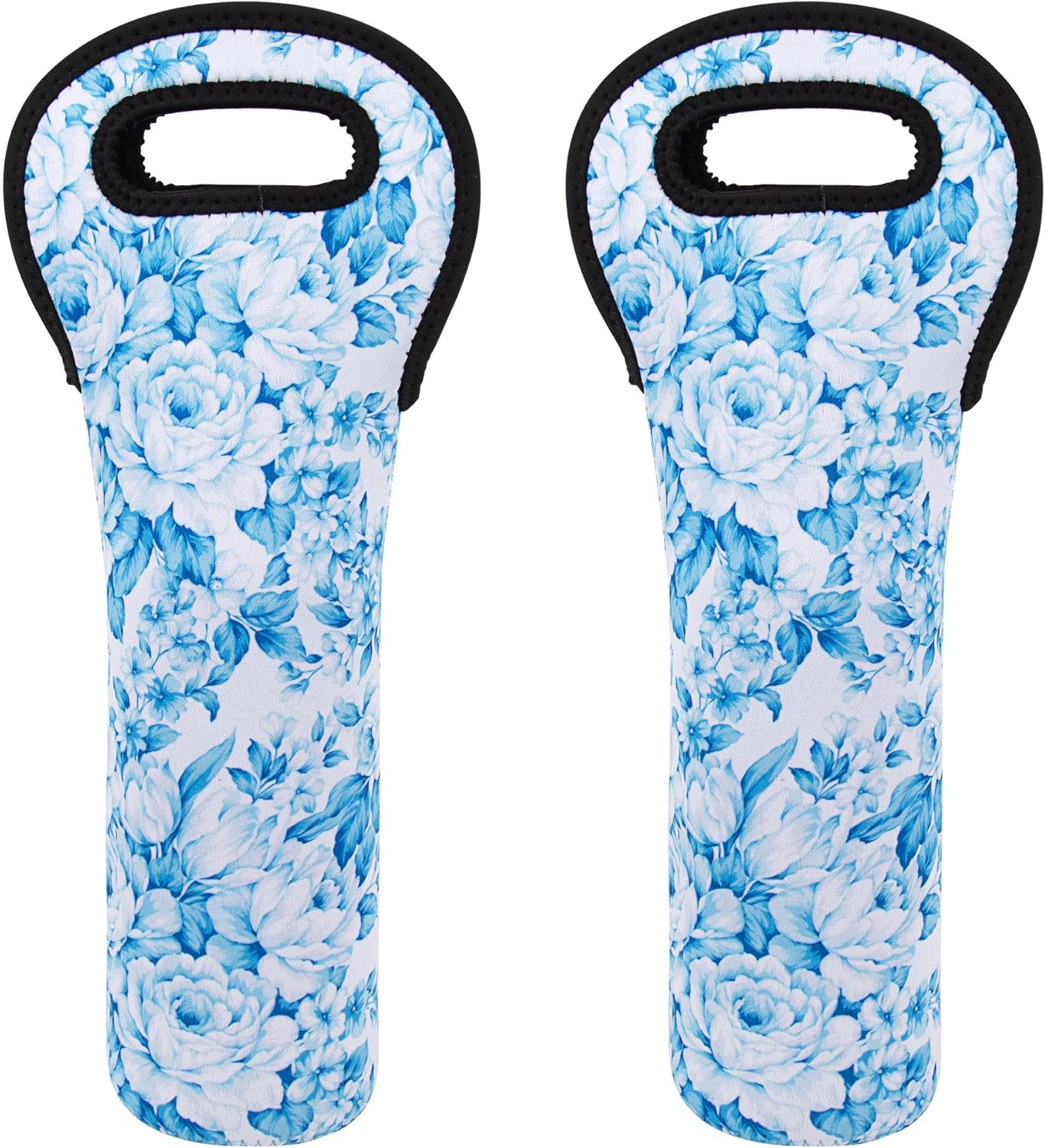 Wine Bag, Wine Carrier Tote Bag, Wine Bottle Protector, Insulated Neoprene Hand Bag, Wine Bags for Wine Bottles Gifts, Wine Bottle Holder for Travel with Secure Carry Handle (2 Pack)