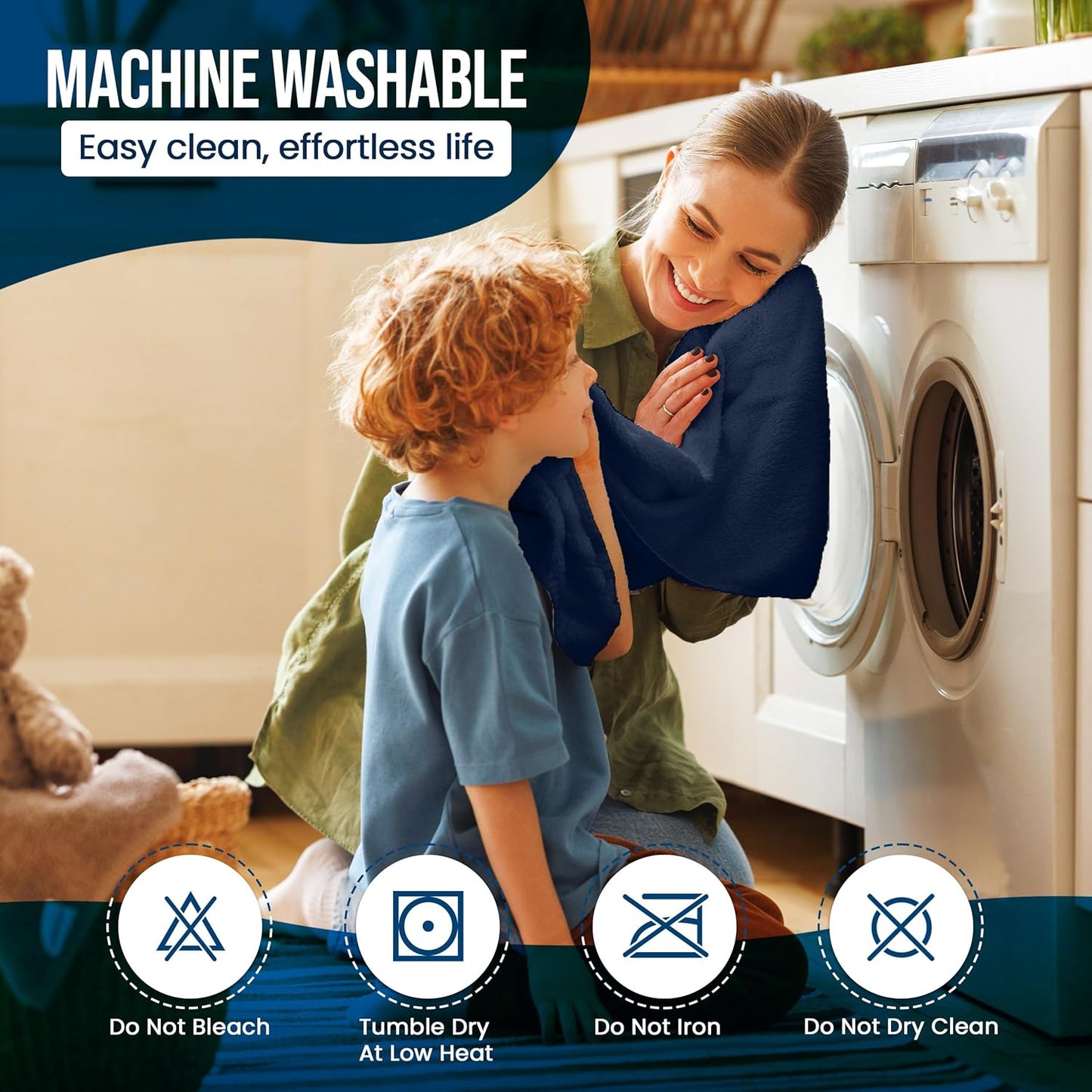 Utopia Bedding Waterproof Mattress Protector Twin Size, Premium Terry Mattress Cover 200 GSM, Breathable, Fitted Style with Stretchable Pockets (Navy)