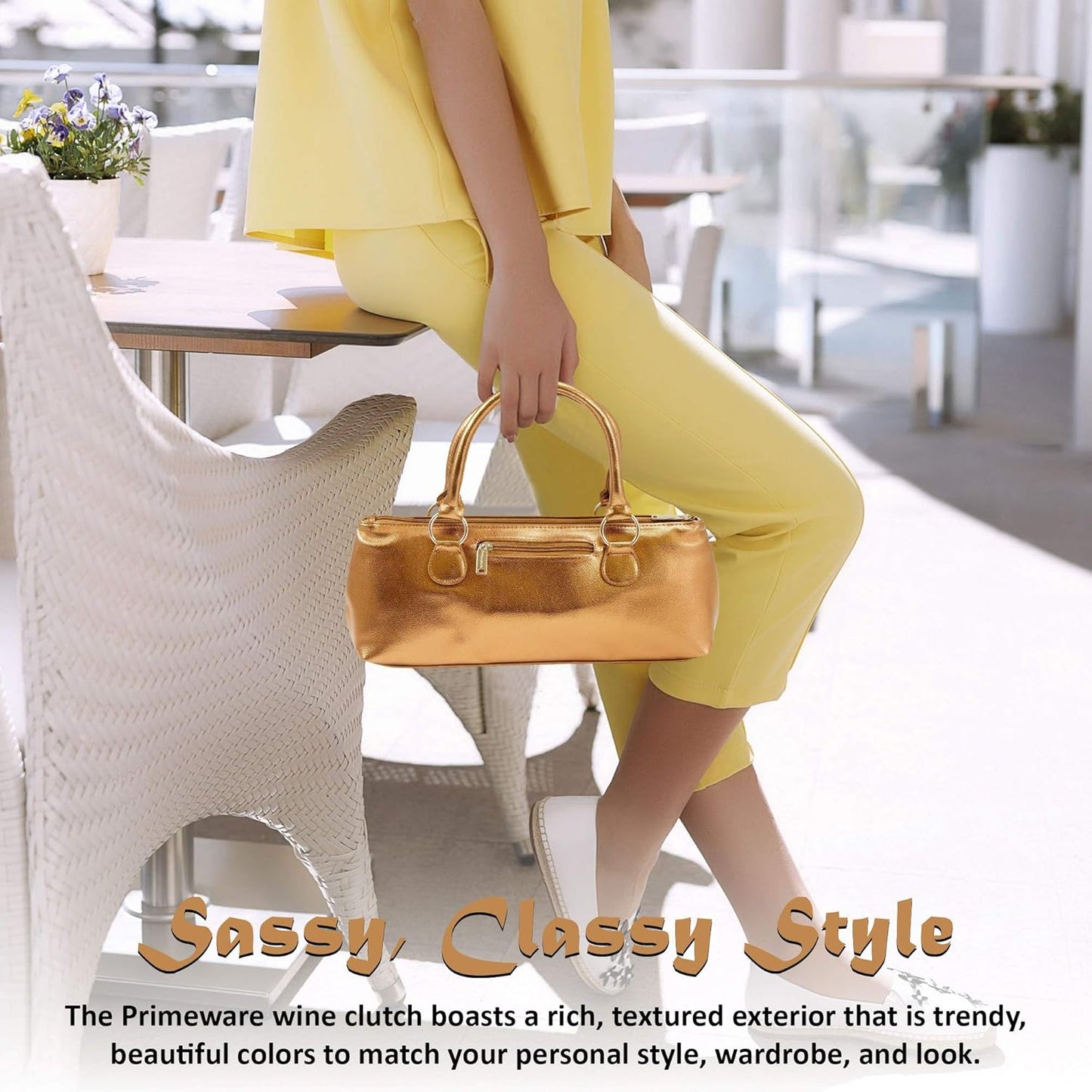 Wine Clutch Bag (Thermal Insulated) Trendy Women’s Carry Tote | Holds Red & White 750mL Bottles | Trendy Fashion | Incl. Portable Waiter-Style Corkscrew