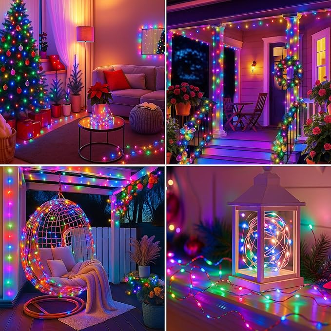 btfarm Fairy Lights Plug in with Remote, 66FT 200 LED Outdoor Twinkle Lights Waterproof with Timer, 8 Modes Indoor String Lights for Bedroom Patio Garden Wedding Christmas Decoration, Multicolor