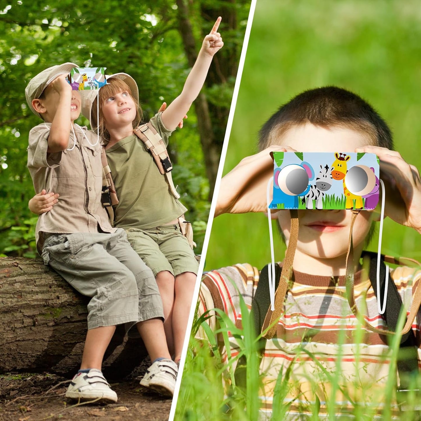 Shappy 30 Pcs Cardboard Folding Binoculars with Coloring Markers Paintable Make Your Own Paper Binocular 3x Magnification DIY Craft Toys for Boys Girls Birthday Party Supplies Class Activity