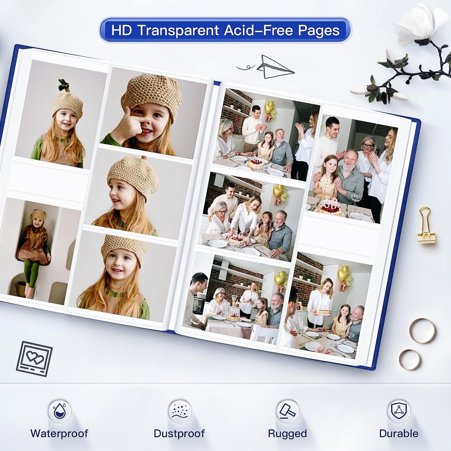 popotop Photo Album 4x6-600 Photos Photo Books with 600 Horizontal and Vertical Pockets,Linen Cover Albums for Family Wedding Anniversary Baby Vacation Pictures