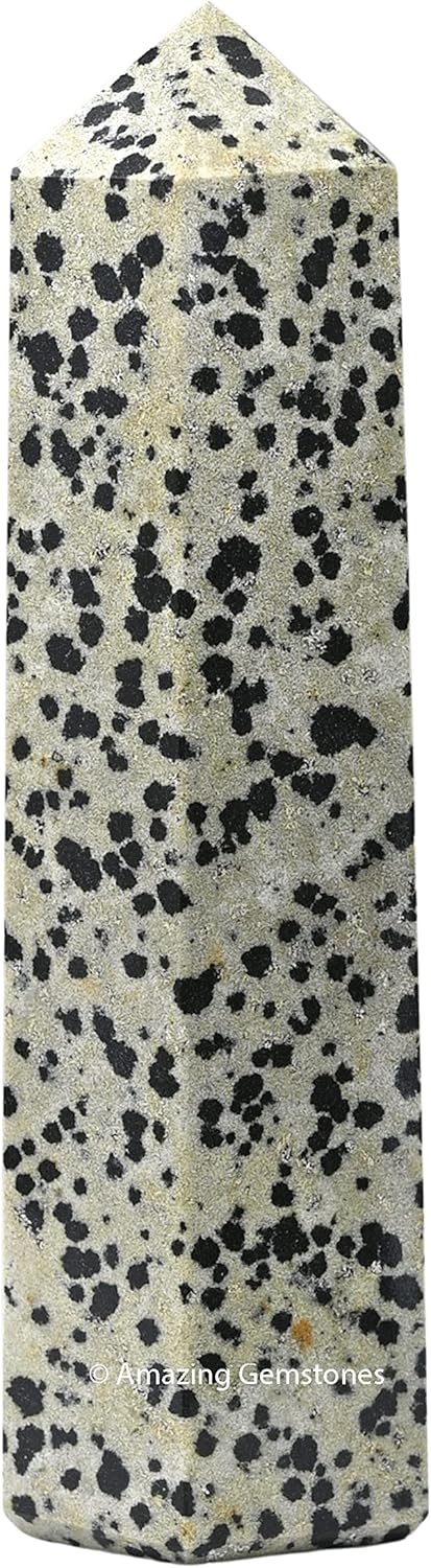 Amazing Gemstone Large Dalmatian Jasper Crystal Towers ~ Natural Healing Crystal Point Obelisk for Reiki Healing and Crystal Grid (5.5 to 6 INCH)