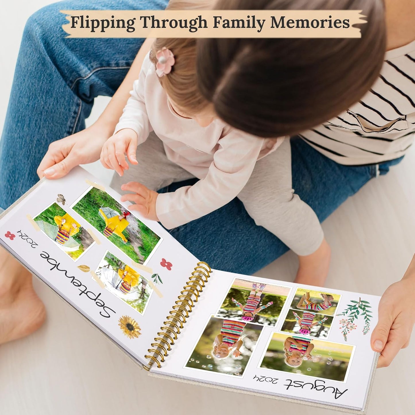 Scrapbook Photo Album Linen Cover, 12 x 12 Inch Hardcover Kraft White Pages Memory Book, for Travel Wedding Guest Book Christmas Baby Shower (40 Sheets/ 80 Pages,Darkgreen)