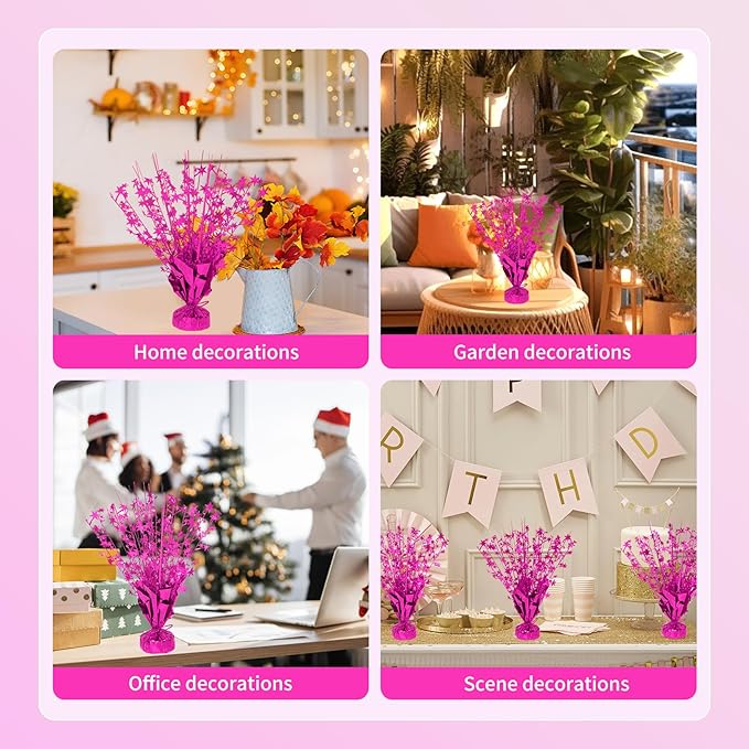 6 Pack Star Table Centerpieces for Party, Birthday Table Decorations for Kids Adults, Party Centerpieces for Tables for Wedding Baby Shower Graduation Holiday Event (Hot Pink)