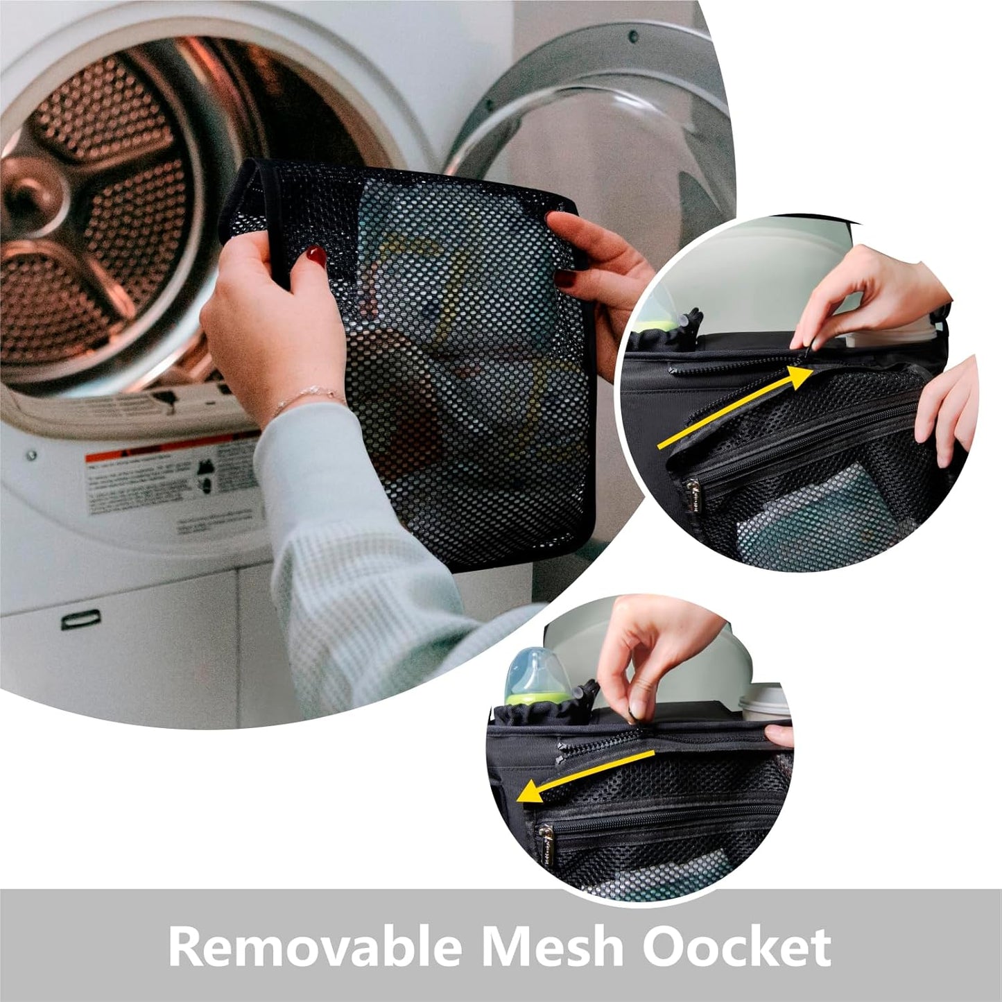 TOPDesign Universal Baby Stroller Organizer, Stroller Caddy with Detachable Mesh Bag & Heightened Insulated Cup Holders & Non-Slip Secure Hooks Accessories, Fits Most Strollers (Zoo 2)