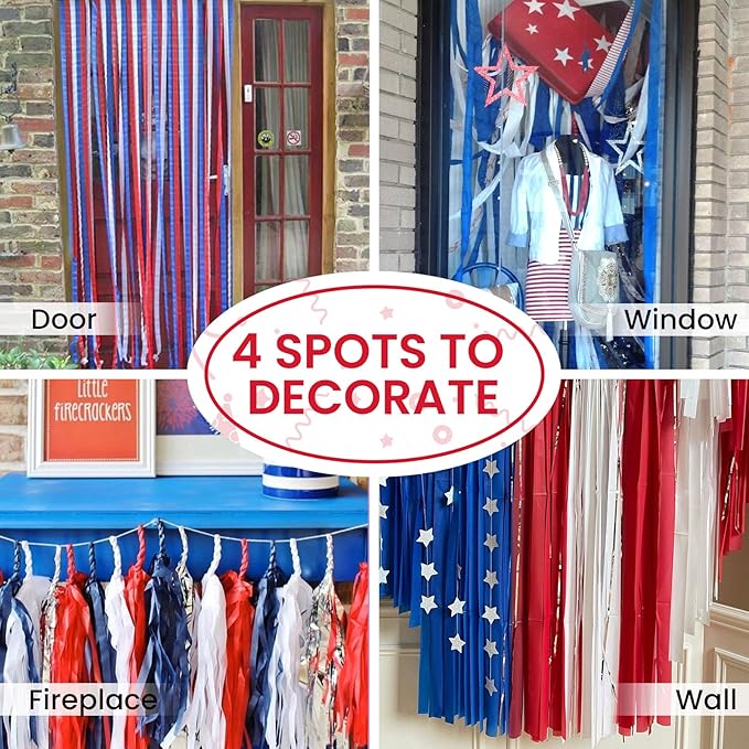 PartyWoo Crepe Paper Streamers 4 Rolls 328ft, Pack of Red Crepe Paper for Party, Wedding, Birthday & Baby Shower Decorations (1.8 Inch x 82 Ft/Roll)