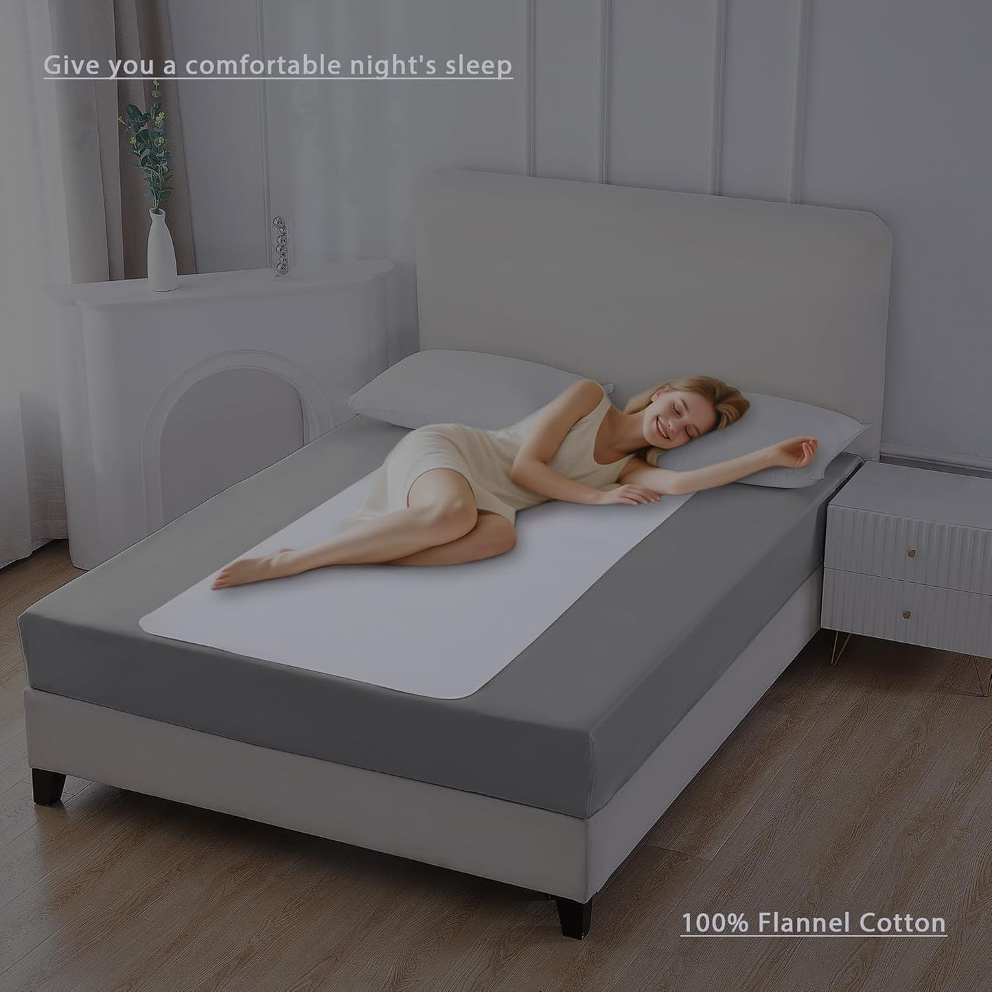 Washable Underpads, 34" x 52" (Pack of 4) Extra Heavy Absorbency ,100% Waterproof Mattress Protector,Flannel Cotton Underpads for Kids, Adults,Pets,Bed, Couch, Sofa, Floor,Home