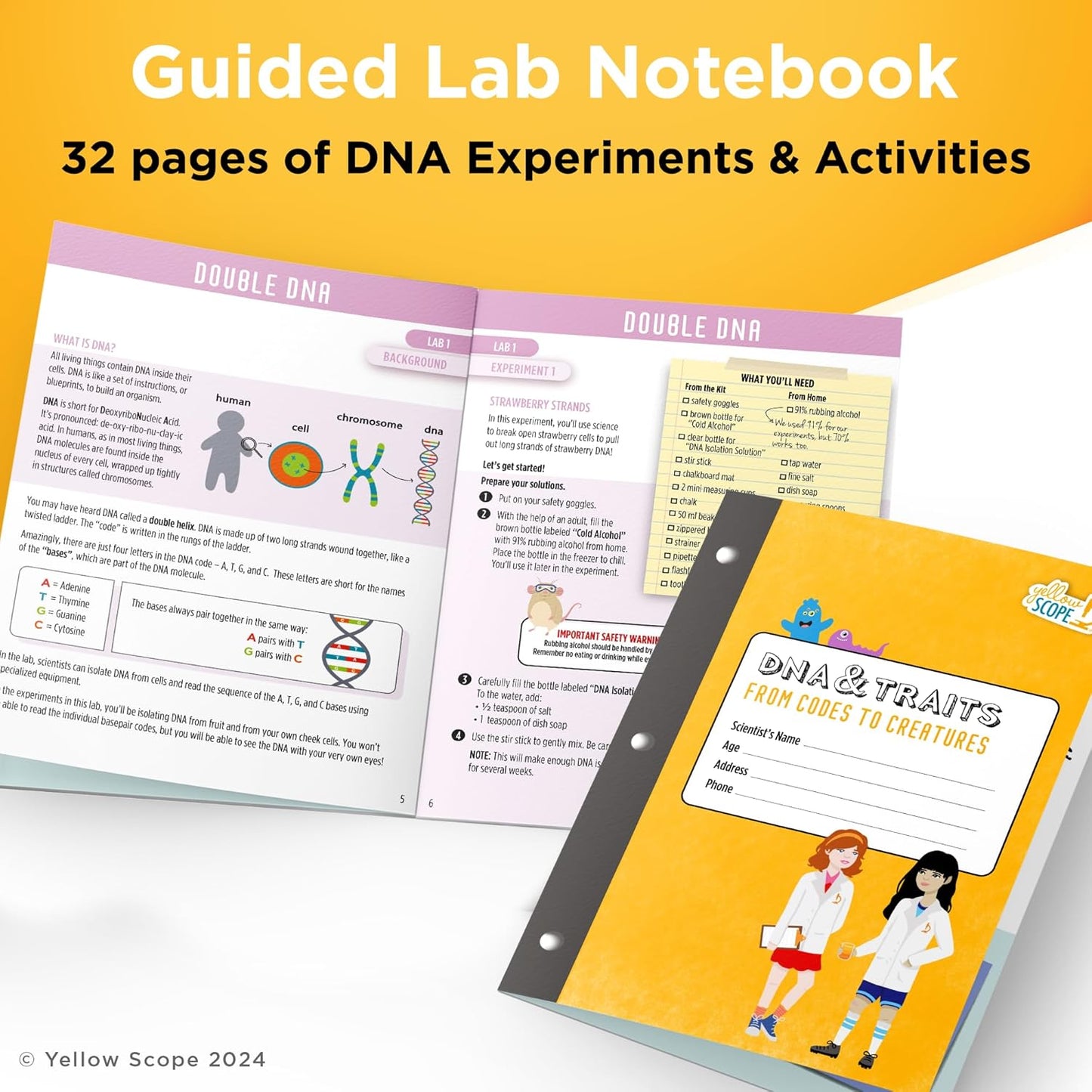 Genetics Science Kit - STEM DNA & Traits Kit for Kids Ages 8-12 - Hands-On Biology Experiments & Learning Activities