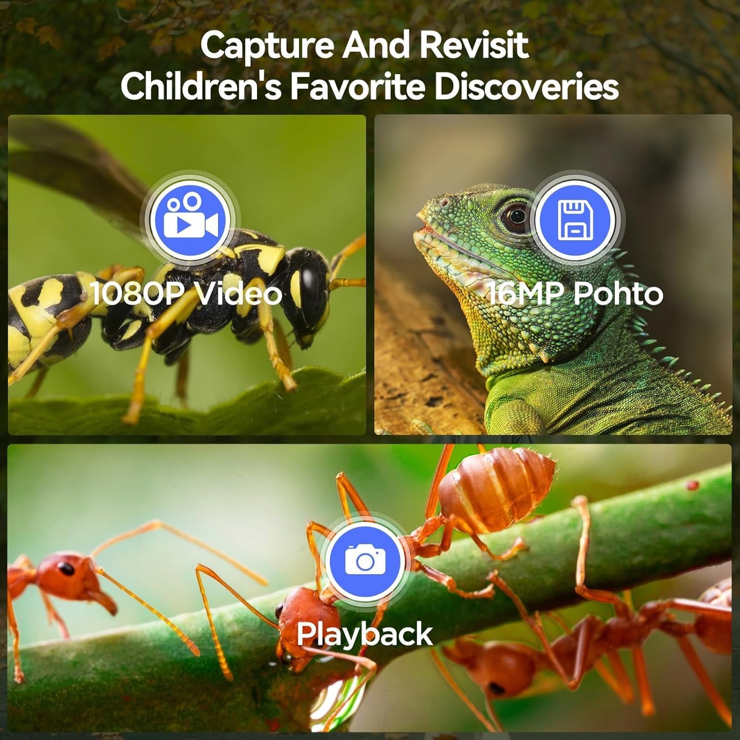 TOMLOV P30 Microscope for Kids, Portable 1000X 2'' LCD Digital Microscope for Slides, HD Camera & Video, Pocket Magnifying Glass with Light, Handheld Magnifier for Home Science Education, Mini Scope