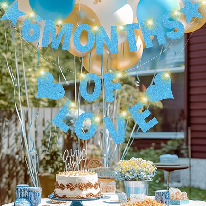 167Pcs DIY Glitter Customizable Banner Kit Custom Banner DIY Personalized Happy Birthday Letter Banners Decor for Christmas Baby Shower Birthday Party Decorations Supplies(Glitter Light Blue)