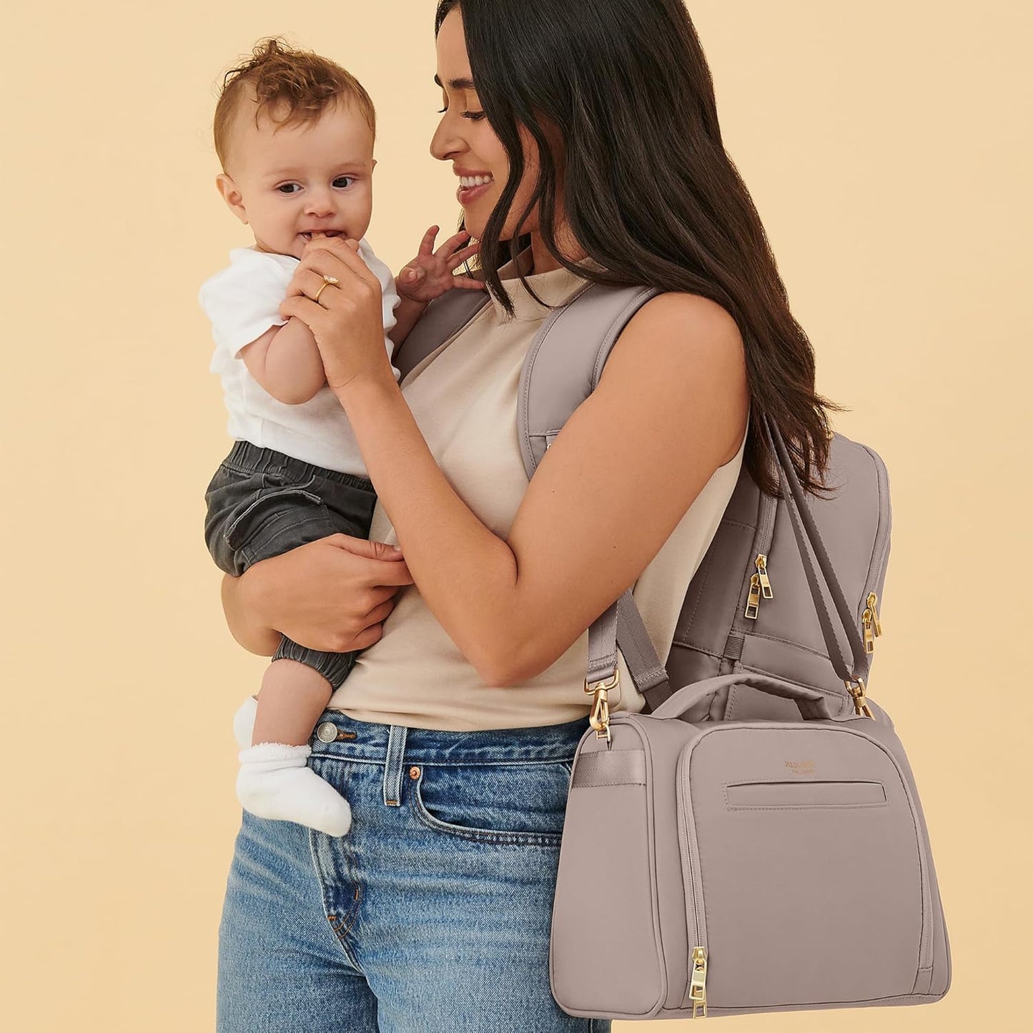 JuJuBe New Insulated Bottle Bag, Breastmilk Storage Bag for Baby Bottles, Insulated Waterproof Lunch Bag or Cooler Bag for Nursing, Milk, Food, Baby Formula, Snacks, Daycare, Taupe, Mother's Day Gift