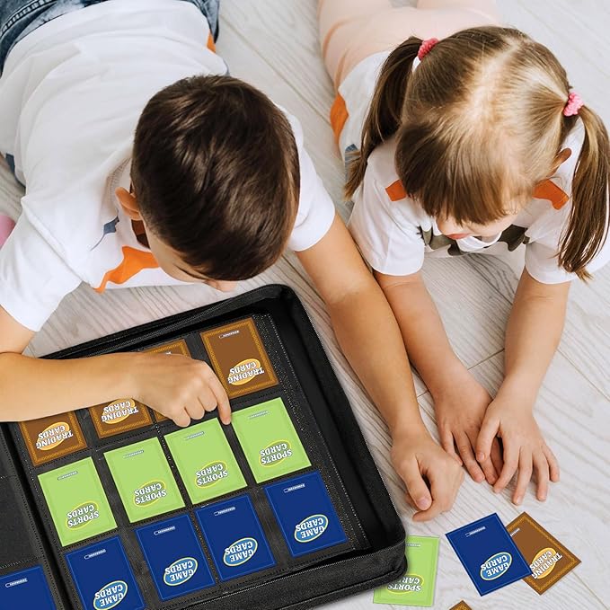 Premium Zip Card Binder 12 Pocket, Fabmaker 912 Pockets Trading Card Binder, PU Zipper Card Collection Album, Sturdy Side-Loading Card Book Holder for MTG, TCG, Game Cards, Sports Cards, Purple