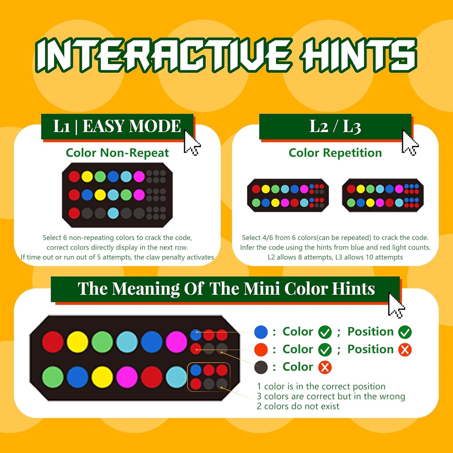 Super Decoder Game, 10000+ Colors Crack The Code-Breaking Puzzle Memory & Brain Teasers Games for Kids and Adult, Multiplayer Handheld Mastermind Travel Games, Birthday for Boys & Girls