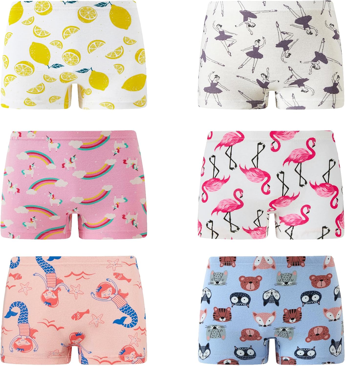 KikizYe Little Girls Boyshort Panties Big Kids Soft Cotton Underwear