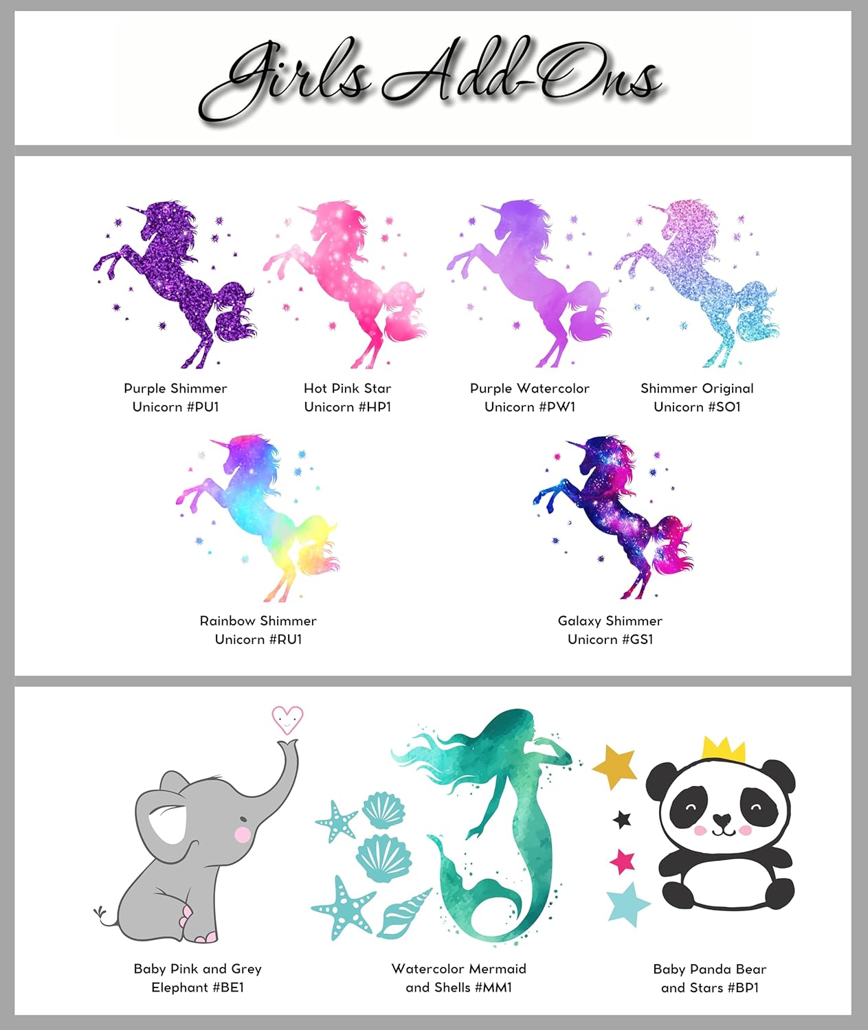 Decor Designs Decals Girls Nursery Baby Grey and Pink Elephant Custom Name Personalized Wall Decal Sticker for Playroom Decor or Baby's Room (Multi-Sizes) (Name with Initial)