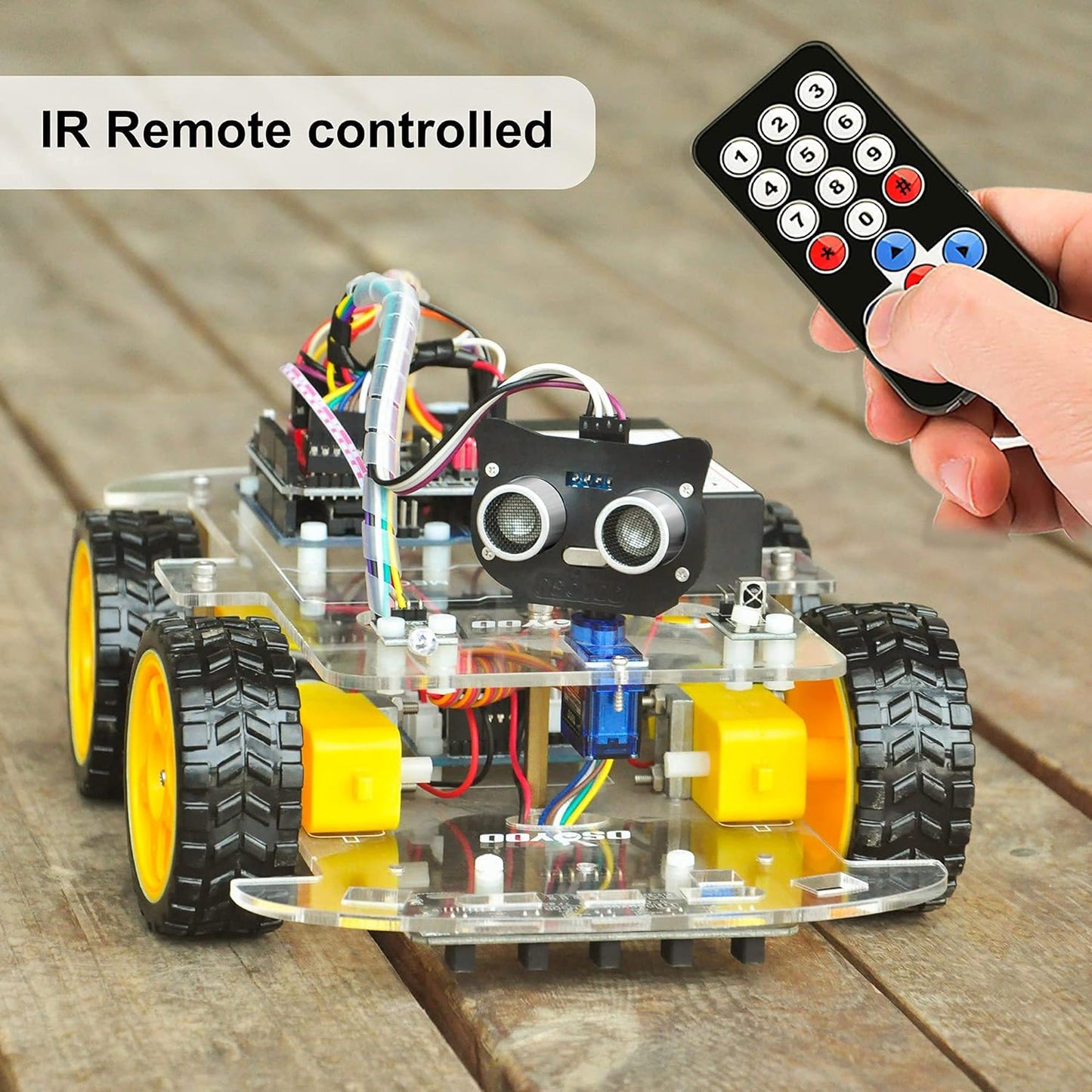 OSOYOO Robot Car Starter Kit for Arduino | STEM Remote Controlled App Educational Motorized Robotics for Building Programming Learning How to Code | IOT Mechanical DIY Coding for Teens Adults