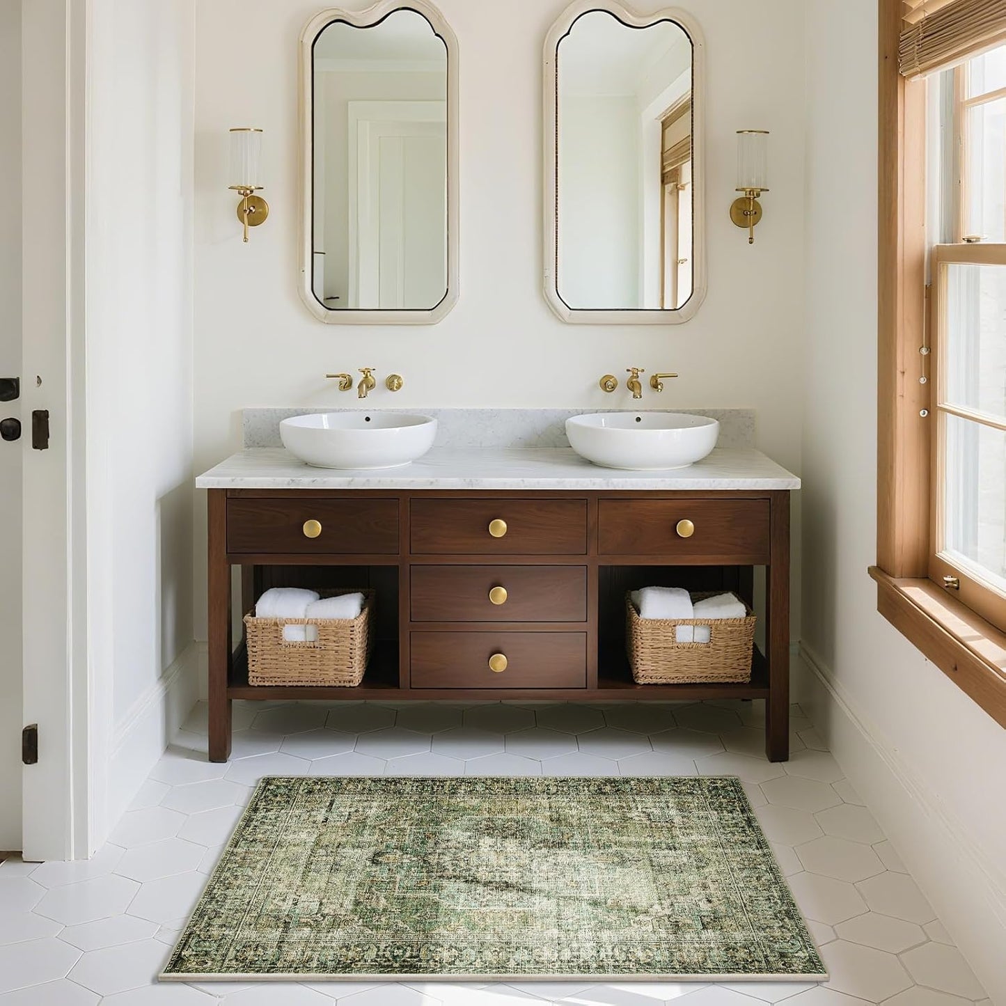 Machine Washable Throw Rugs for Entryway: Door Mat Indoor Entrance 2x3 Small Rug Stain Resistant Non-Slip Low Pile Soft Carpet for Kitchen Front Door Indoor Entrance Entry Bedroom