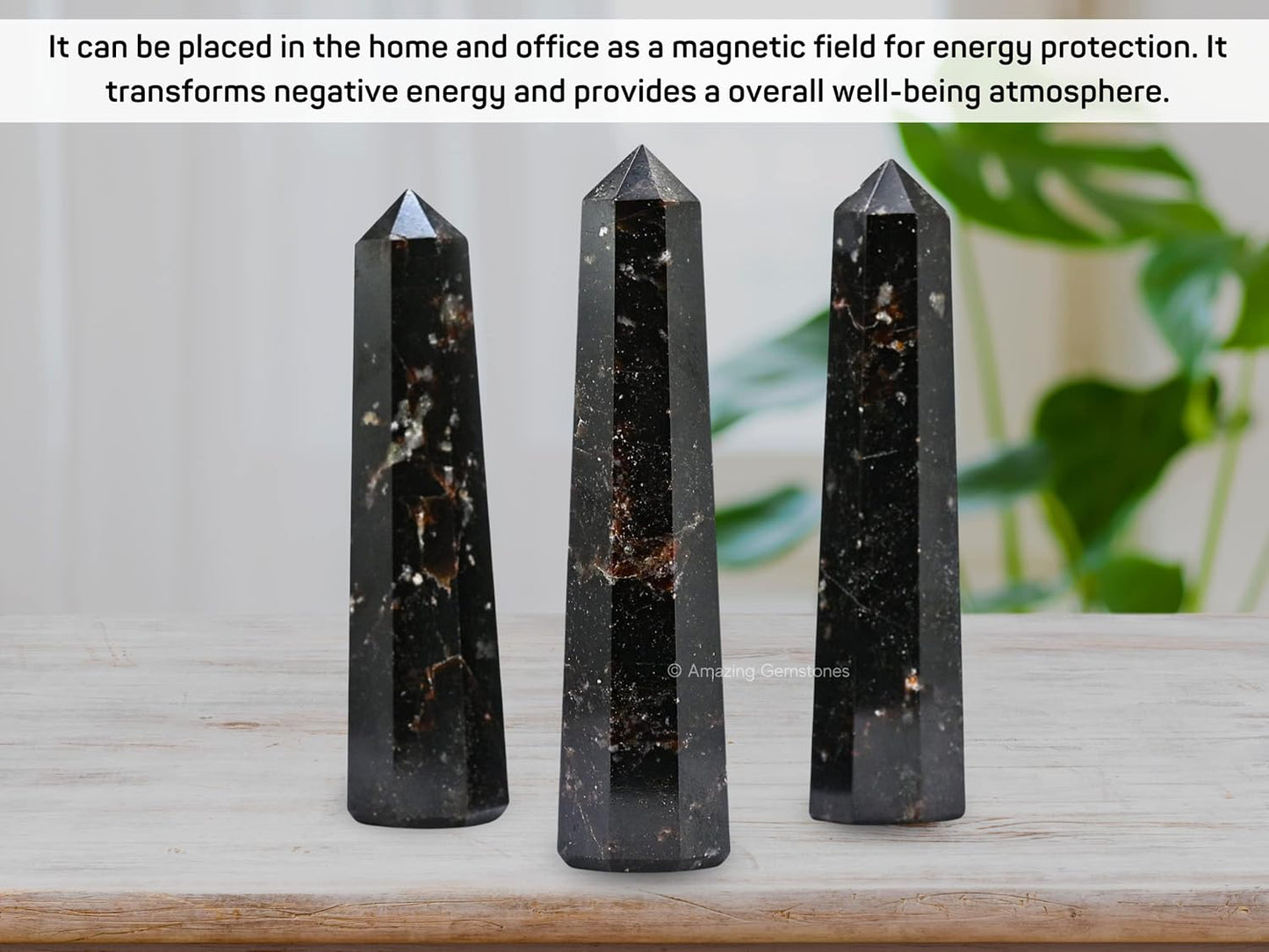 Amazing Gemstone Garnet Crystal Towers - Natural Healing Crystal Point Obelisk for Reiki Healing and Crystal Grid (3 Inch)