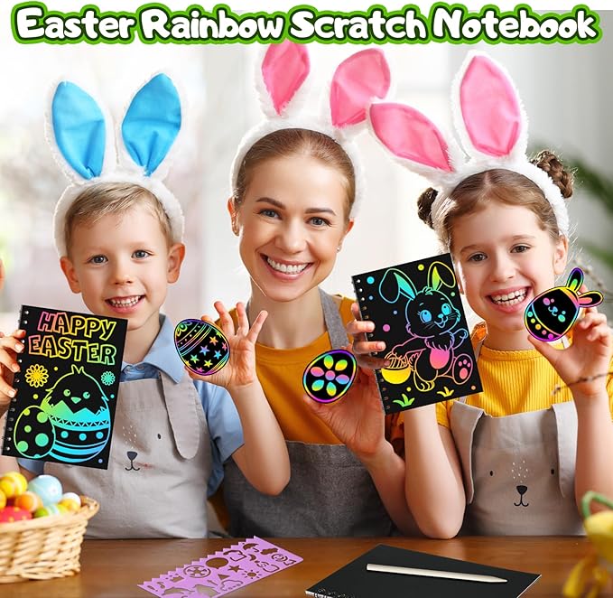 Party Favors for Kids: 16 Pack Rainbow Scratch Art Notebook Back to School Students Classroom Gifts Bulk for Girls Boys Goodie Bags Stuffers, Return Gifts for Birthday Party Favors Bulk