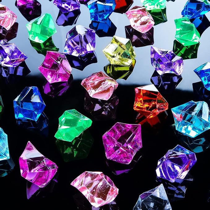 Acrylic Crushed Ice Rocks, Babenest 150 PCS Fake Crystals Plastic Ice Cubes Diamonds Gems for Vase Fillers, Home Decoration, Table Scatter, Event, Wedding, Arts & Crafts (Multicolor)