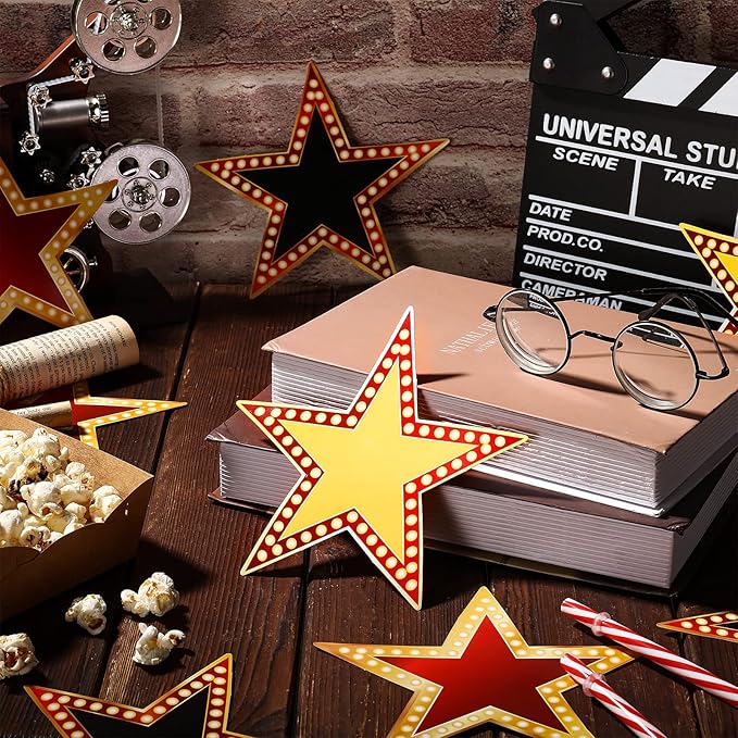 Geosar 150 Pcs Movie Star Cardboard Red Carpet Awards Night Cutouts Confetti Cutouts for Bulletin Board Movie Party Decoration Supply Wall (6 Inch)